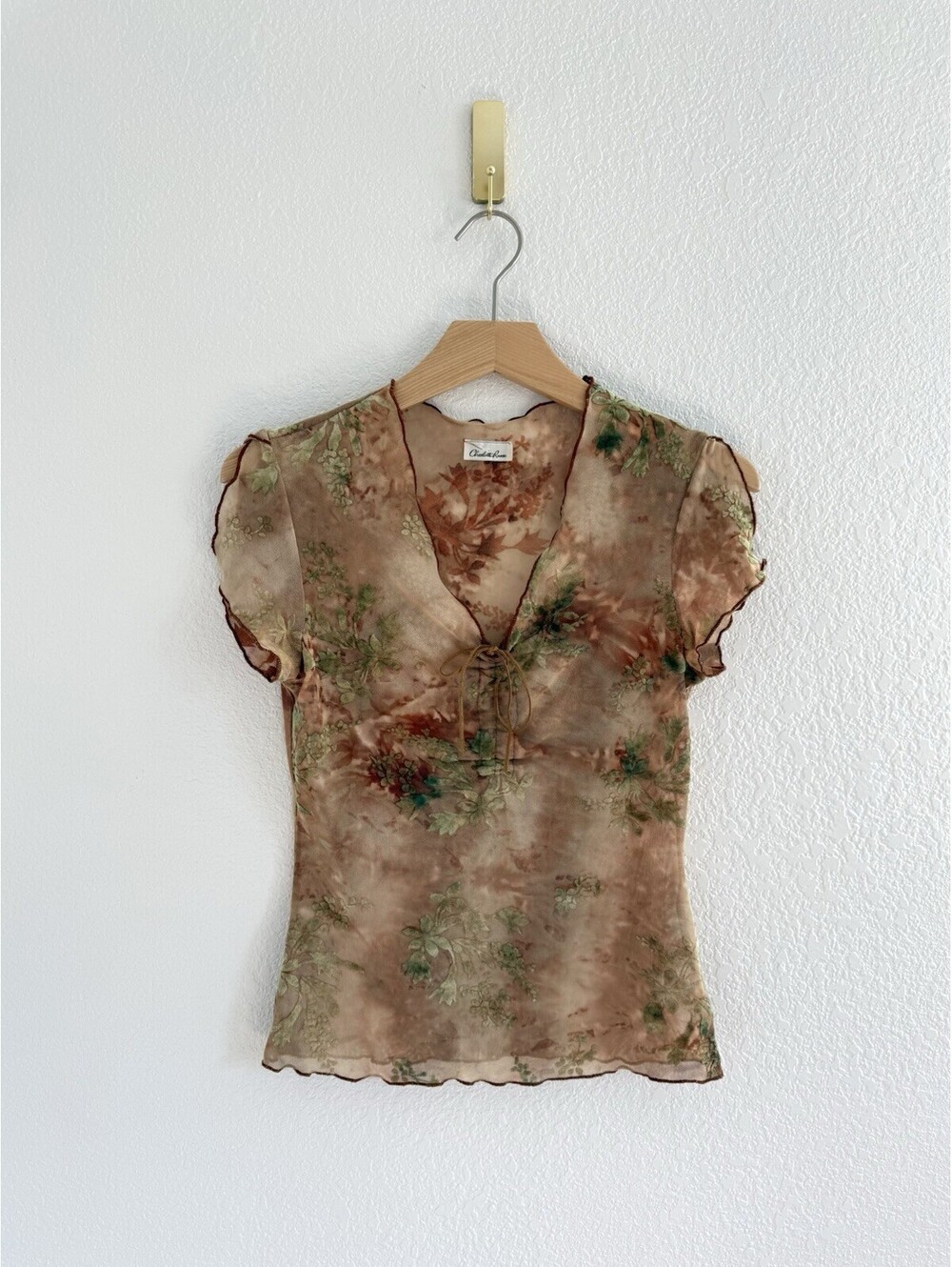 Vintage Y2K Charlotte Russe Babydoll Top 90s Hippie Fairy Grunge Size Small
